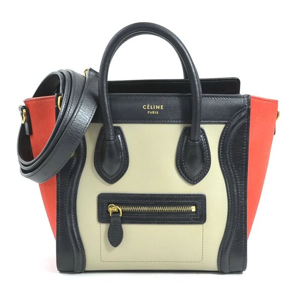 Auth CELINE Luggage Nano Shopper Handbag Crossbody Shoulder Bag - Picture 1 of 14